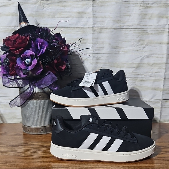 adidas Other - Adidas Mens Black Suede and White Sneakers